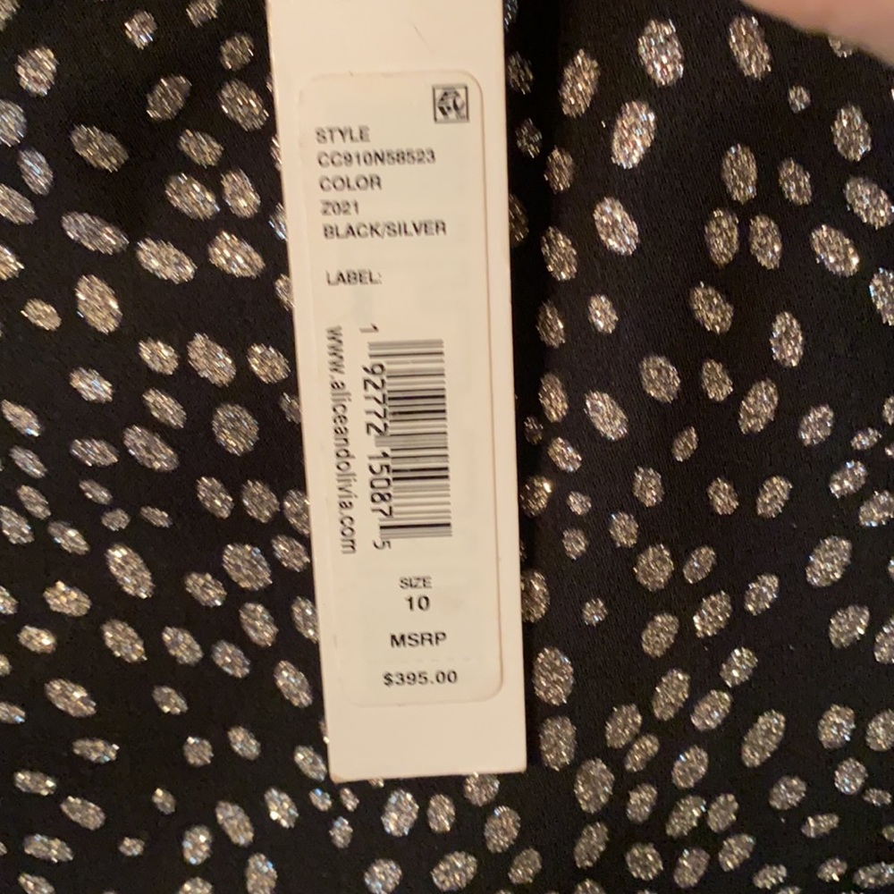 NWT* Alice + Olivia Inka metallic mock neck mini dress - Picture 5 of 6